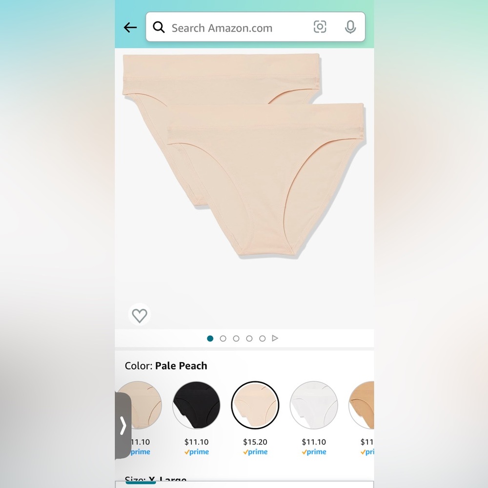 NWT Amazon Aware XL Women’s Underwear 2, Peach